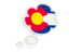 Flag of state of Colorado. Bubble icon. Download icon