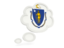 Flag of state of Massachusetts. Bubble icon. Download icon