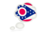 Flag of state of Ohio. Bubble icon. Download icon
