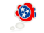 Flag of state of Tennessee. Bubble icon. Download icon