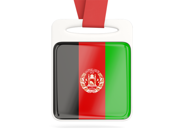 Card with ribbon. Download flag icon of Afghanistan at PNG format