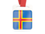 Aland Islands. Card with ribbon. Download icon.