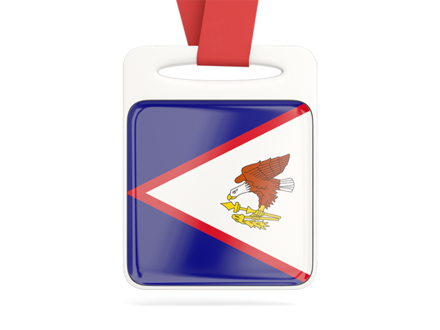 Карточка на ленте. Скачать флаг. Американское Самоа