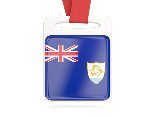 Card with ribbon. Download flag icon of Anguilla at PNG format