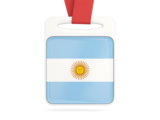 Card with ribbon. Download flag icon of Argentina at PNG format