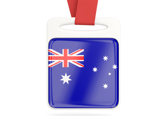 Карточка на ленте. Скачать флаг. Австралийский Союз