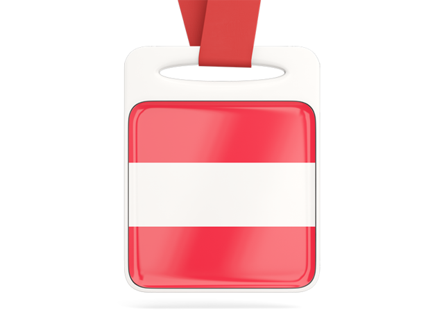 Card with ribbon. Download flag icon of Austria at PNG format