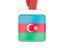 Azerbaijan. Card with ribbon. Download icon.