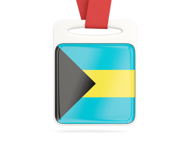 Card with ribbon. Download flag icon of Bahamas at PNG format