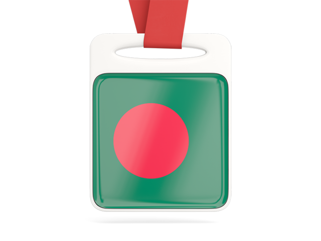 Card with ribbon. Download flag icon of Bangladesh at PNG format