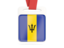 Barbados. Card with ribbon. Download icon.