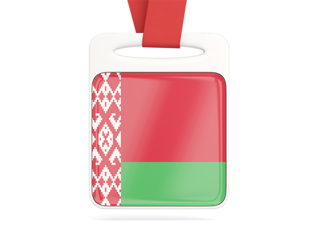 Card with ribbon. Download flag icon of Belarus at PNG format