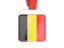 Belgium. Card with ribbon. Download icon.