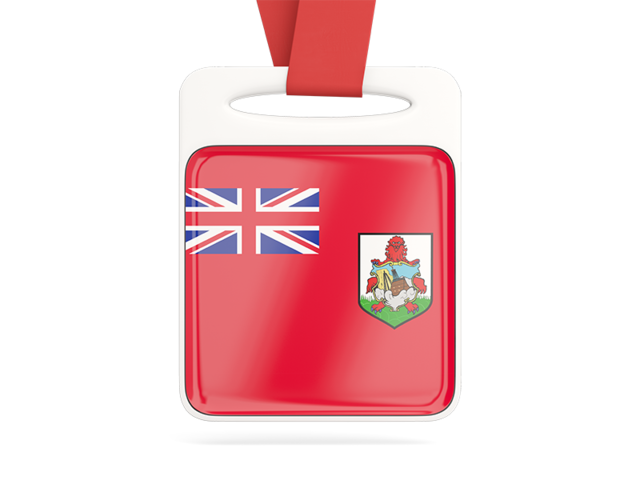 Card with ribbon. Download flag icon of Bermuda at PNG format