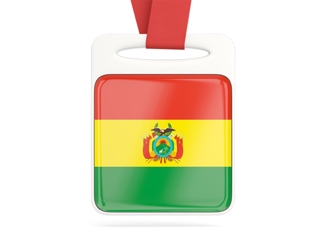 Card with ribbon. Download flag icon of Bolivia at PNG format