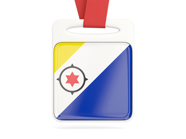Card with ribbon. Download flag icon of Bonaire at PNG format
