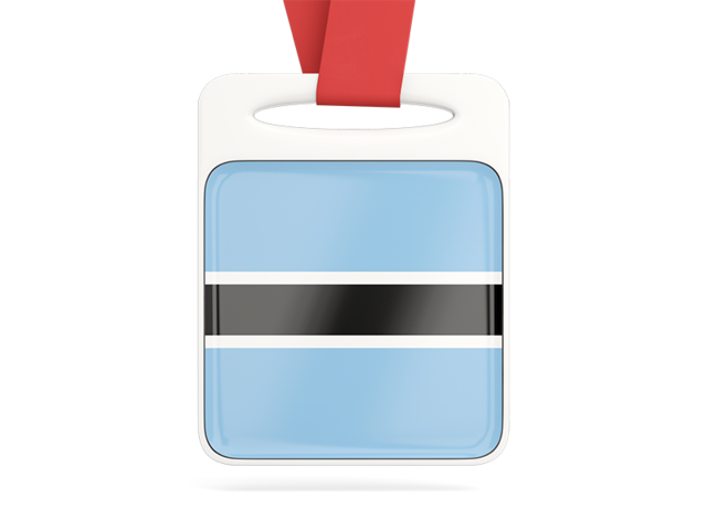 Card with ribbon. Download flag icon of Botswana at PNG format