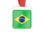 Brazil. Card with ribbon. Download icon.