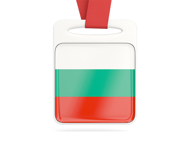 Card with ribbon. Download flag icon of Bulgaria at PNG format