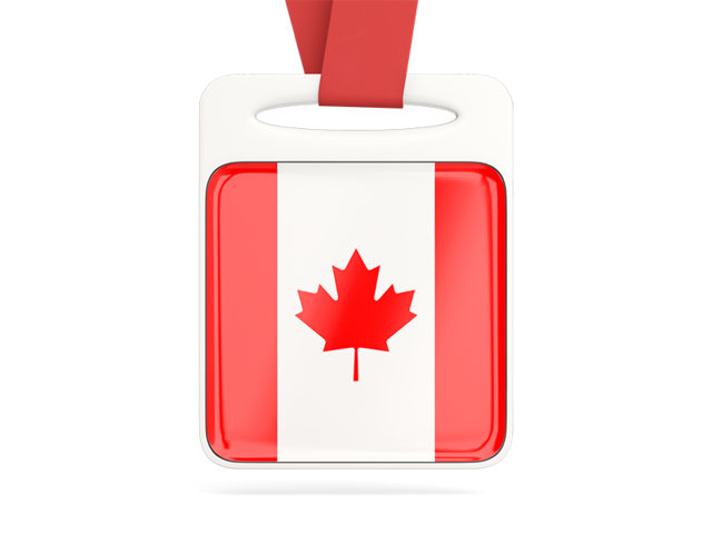 Card with ribbon. Download flag icon of Canada at PNG format