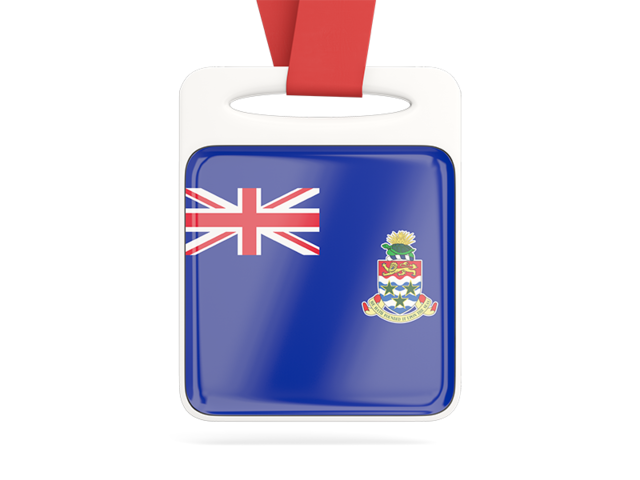 Card with ribbon. Download flag icon of Cayman Islands at PNG format