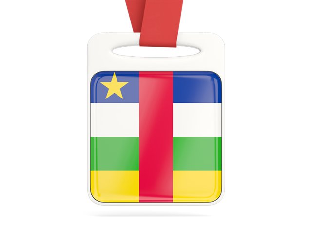 Card with ribbon. Download flag icon of Central African Republic at PNG format