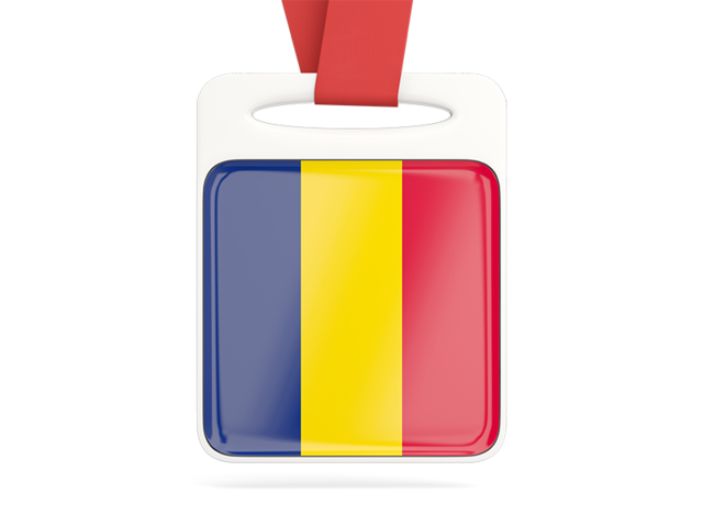 Card with ribbon. Download flag icon of Chad at PNG format
