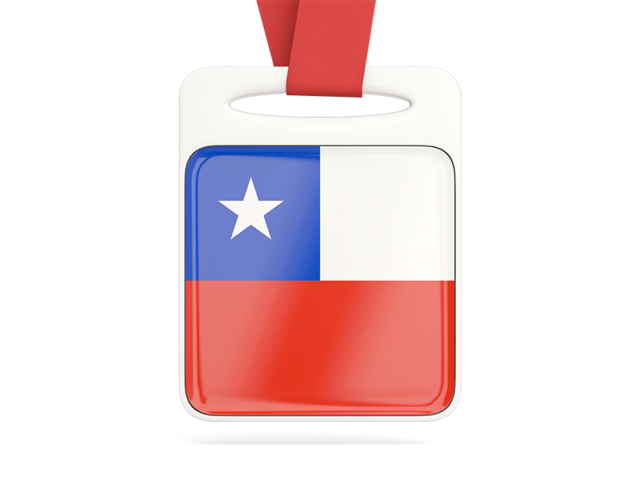 Card with ribbon. Download flag icon of Chile at PNG format