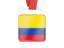 Colombia. Card with ribbon. Download icon.