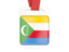 Comoros. Card with ribbon. Download icon.