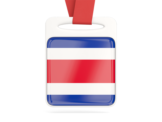 Card with ribbon. Download flag icon of Costa Rica at PNG format