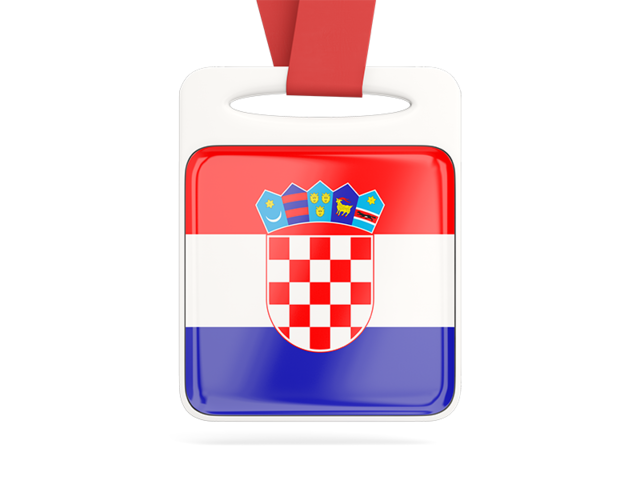 Card with ribbon. Download flag icon of Croatia at PNG format