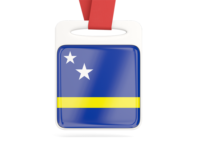Card with ribbon. Download flag icon of Curacao at PNG format