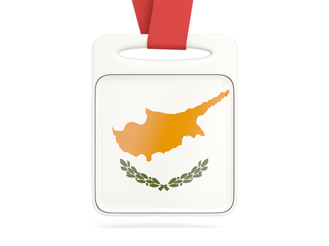 Card with ribbon. Download flag icon of Cyprus at PNG format