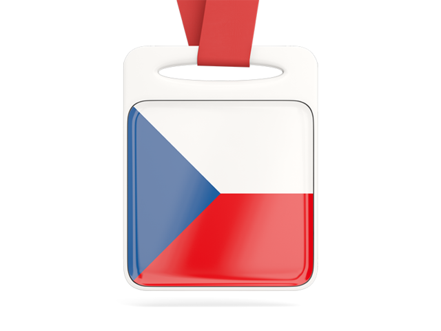 Card with ribbon. Download flag icon of Czech Republic at PNG format