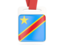 Democratic Republic of the Congo. Card with ribbon. Download icon.