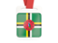 Dominica. Card with ribbon. Download icon.