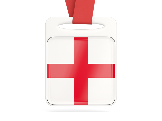 Card with ribbon. Download flag icon of England at PNG format