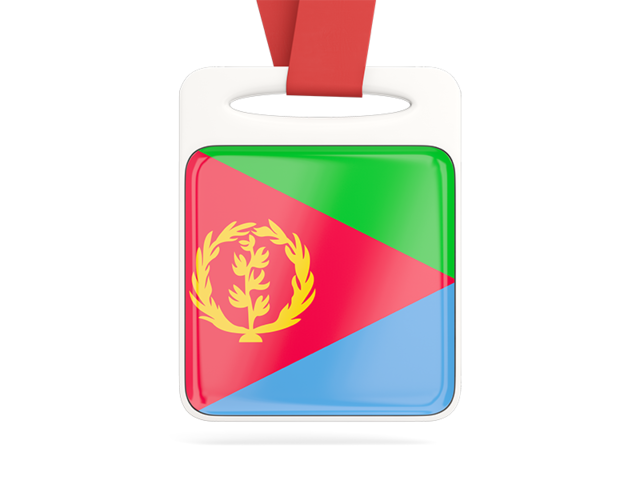 Card with ribbon. Download flag icon of Eritrea at PNG format