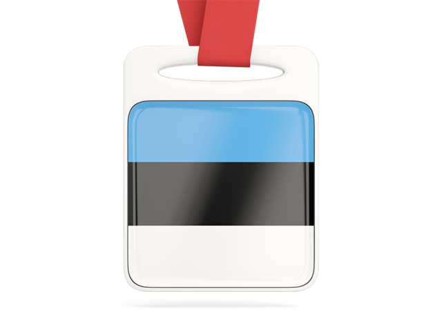 Card with ribbon. Download flag icon of Estonia at PNG format