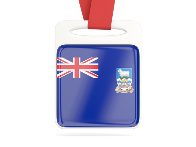 Card with ribbon. Download flag icon of Falkland Islands at PNG format