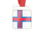 Faroe Islands. Card with ribbon. Download icon.