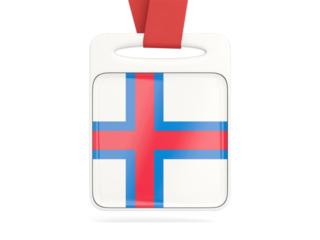 Card with ribbon. Download flag icon of Faroe Islands at PNG format
