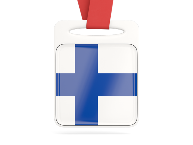 Card with ribbon. Download flag icon of Finland at PNG format