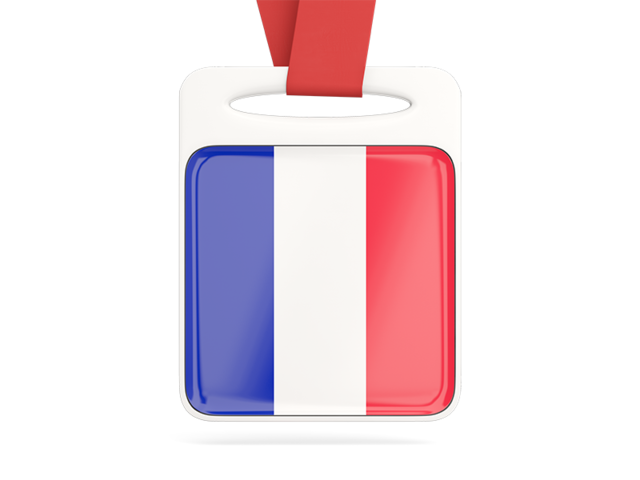 Card with ribbon. Download flag icon of France at PNG format