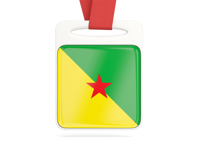 Card with ribbon. Download flag icon of French Guiana at PNG format