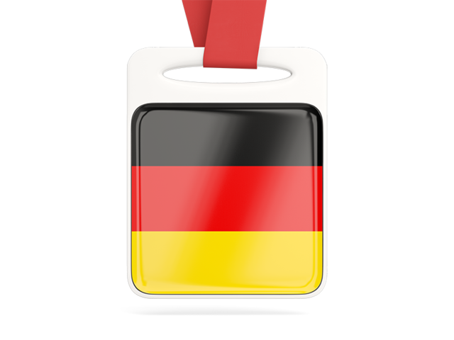 Card with ribbon. Download flag icon of Germany at PNG format