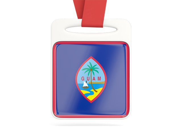 Card with ribbon. Download flag icon of Guam at PNG format