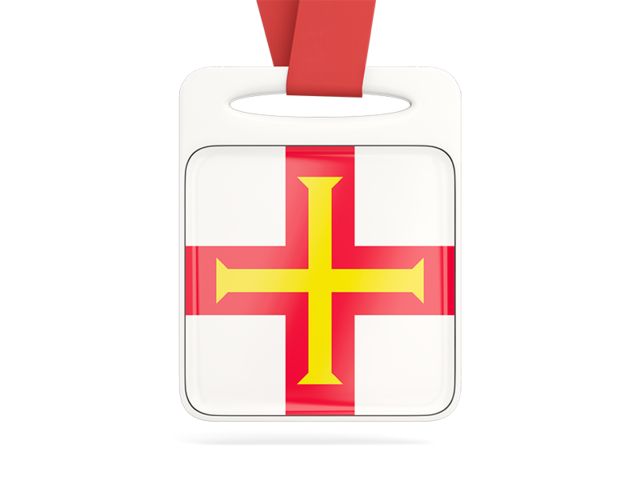 Card with ribbon. Download flag icon of Guernsey at PNG format