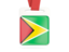 Guyana. Card with ribbon. Download icon.